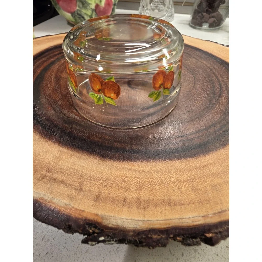 Vintage  Glass Nesting Bowls Set Of 4 Apple Design